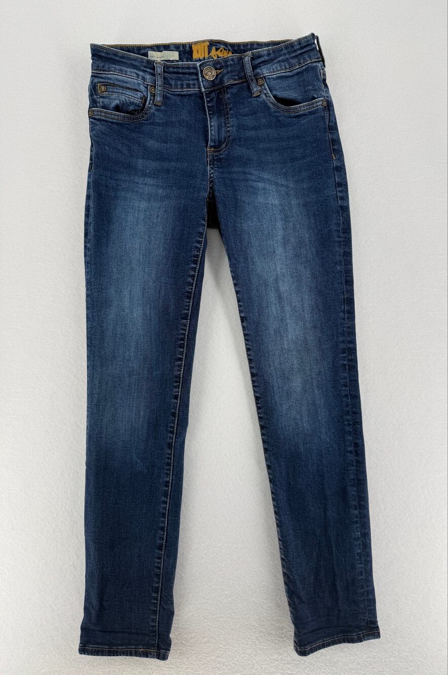 KUT From The Kloth Katy Boyfriend Jeans Womens 2 Blue Stretch Straight Leg